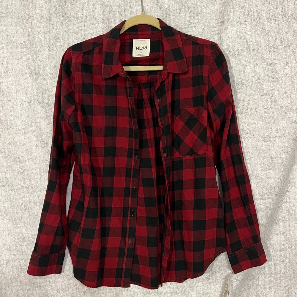 NWT Mudd Vintage Buffalo Red & Black Plaid Shirt (Medium)